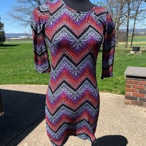 Multi Color Tribal Print Bodycon Dress